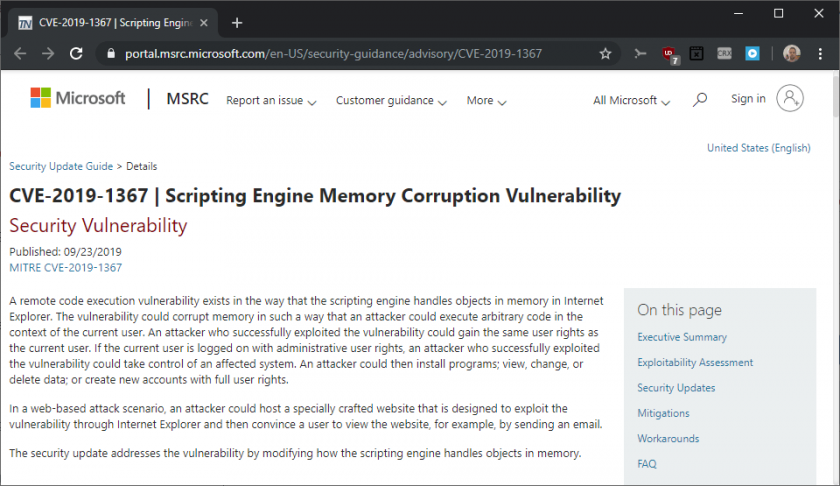 مایکروسافت بروزرسانی امنیتی Internet Explorer اضطراری را منتشر کرد