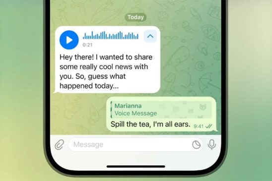 تلگرام پیام‌های صوتی به متن