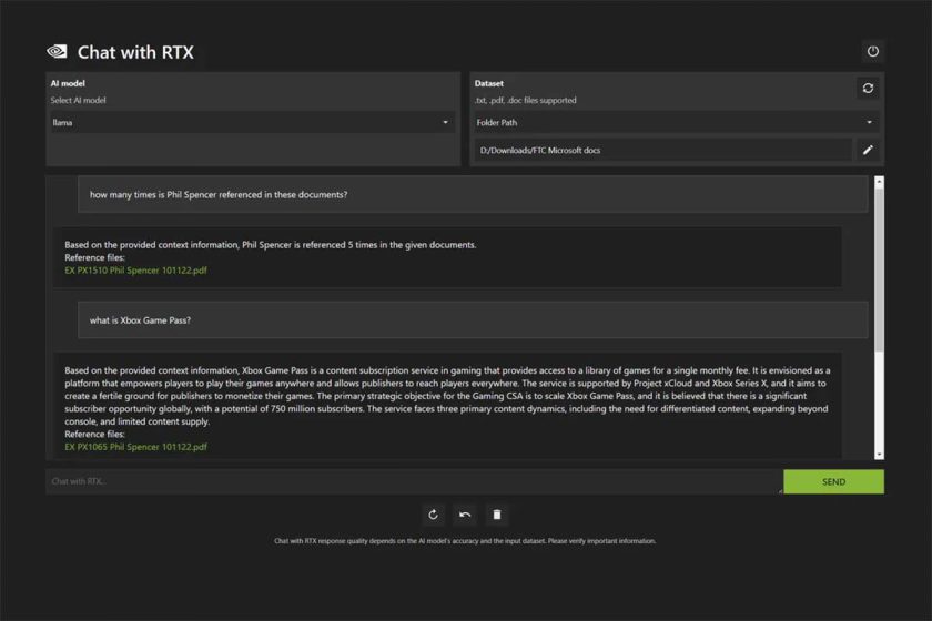 هوش مصنوعی Chat with RTX انویدیا