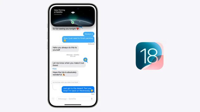 پیام‌های ماهواره‌ای iOS 18