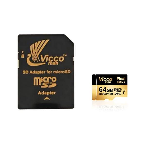 کارت حافظه microSDXC ویکو USH-I U3 همراه با آداپتور SD ظرفیت 64 گیگابایت