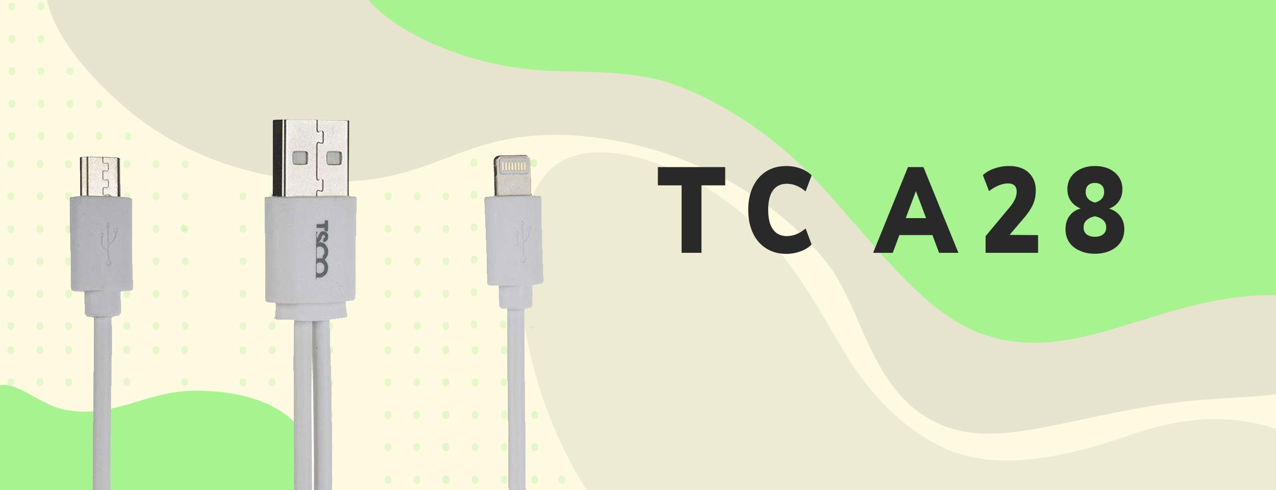 کابل تبدیل USB به Micro-B و Lightning تسکو TC A28