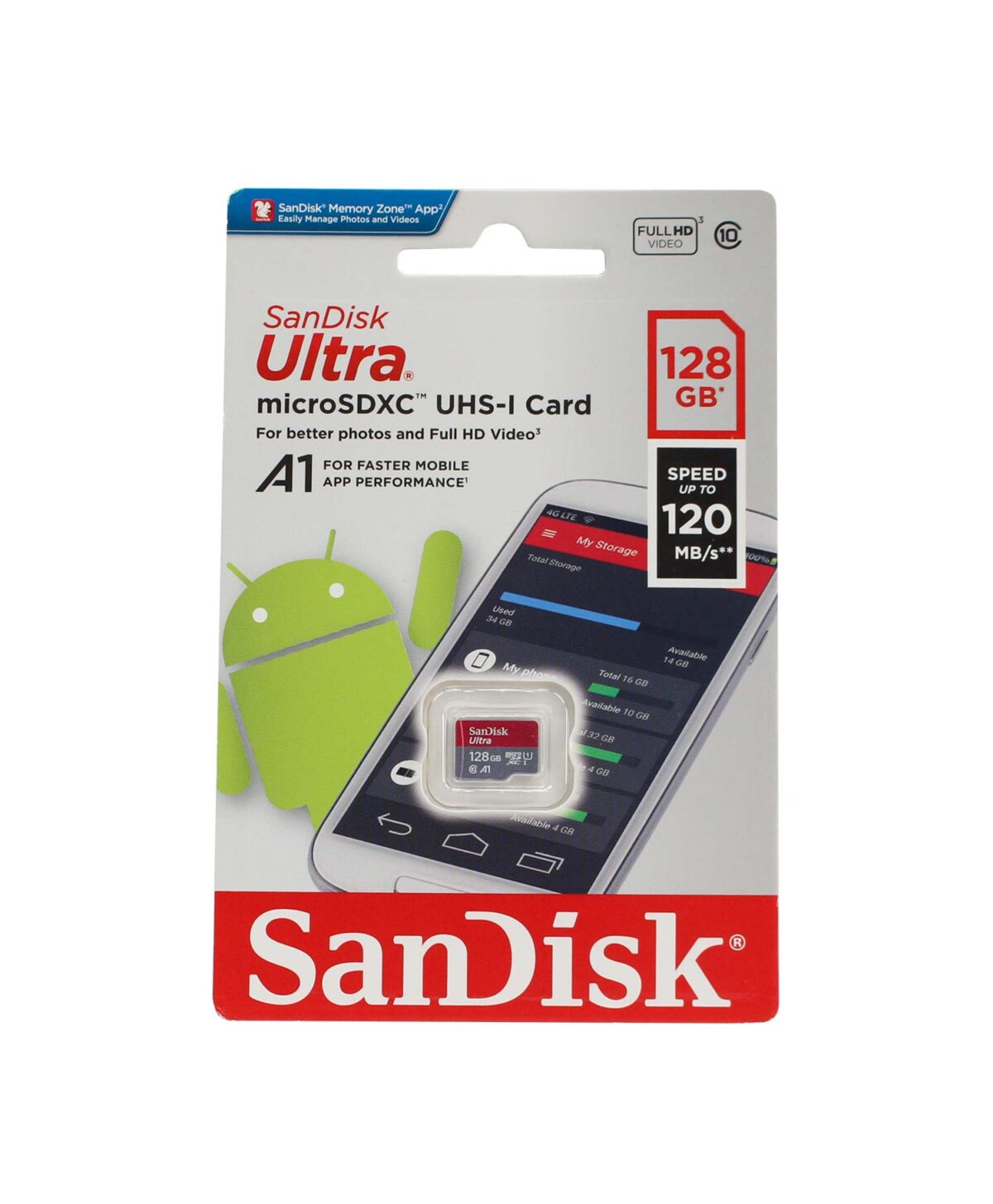 کارت حافظه microSDHC UHS-I سن دیسک ظرفیت 128 گیگابایت