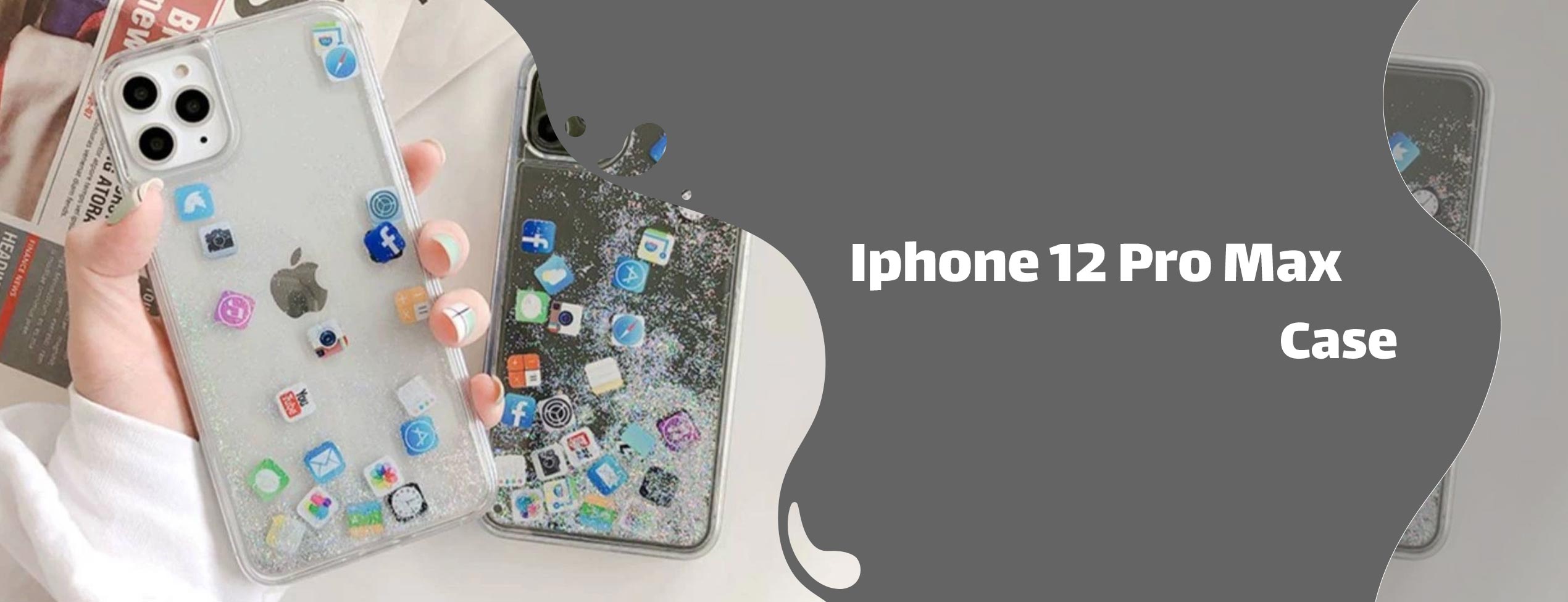 قاب موبایل آکواریومی سوشال مدیا اپل Iphone 12 Pro Max