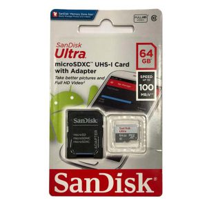 کارت حافظه microSDXC USH-I سن دیسک همراه با آداپتور SD ظرفیت 64 گیگابایت