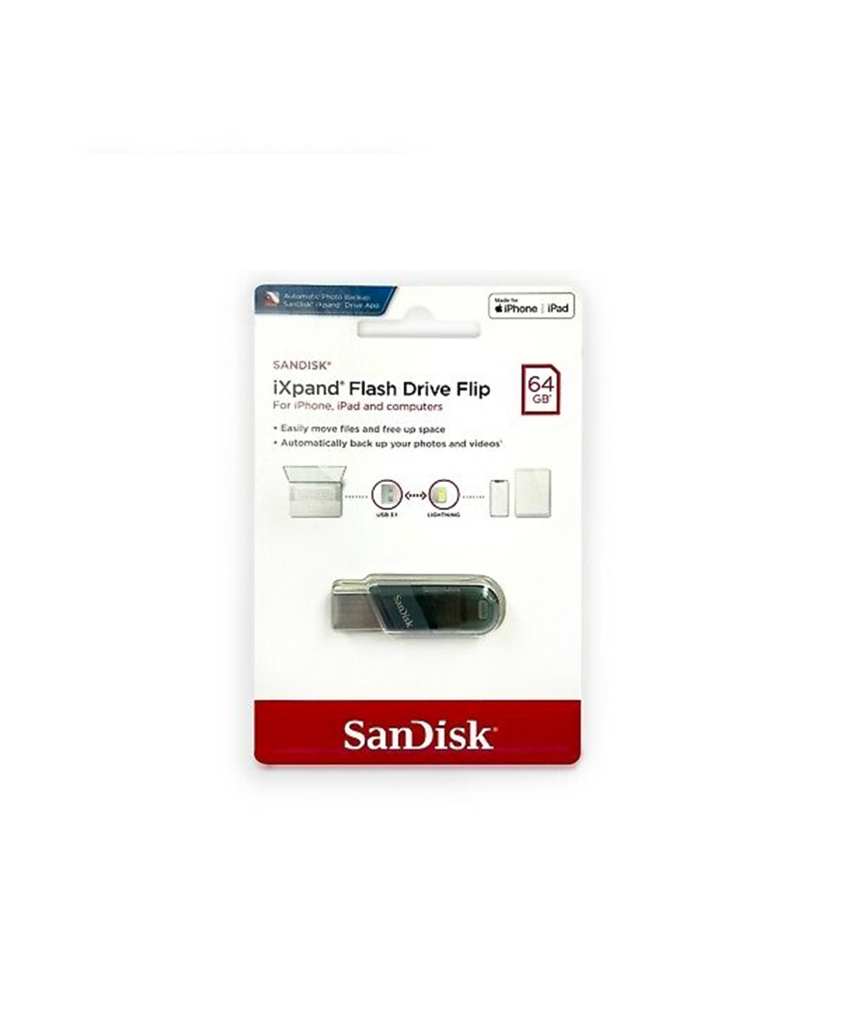 فلش مموری سن دیسک IXpand Flash Drive Flip IX90N ظرفیت 64 گیگابایت