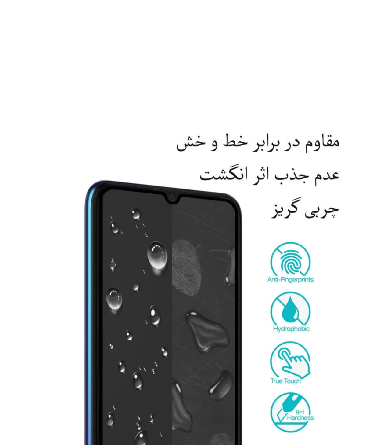 گلس فول Super D مشکی Poco C55