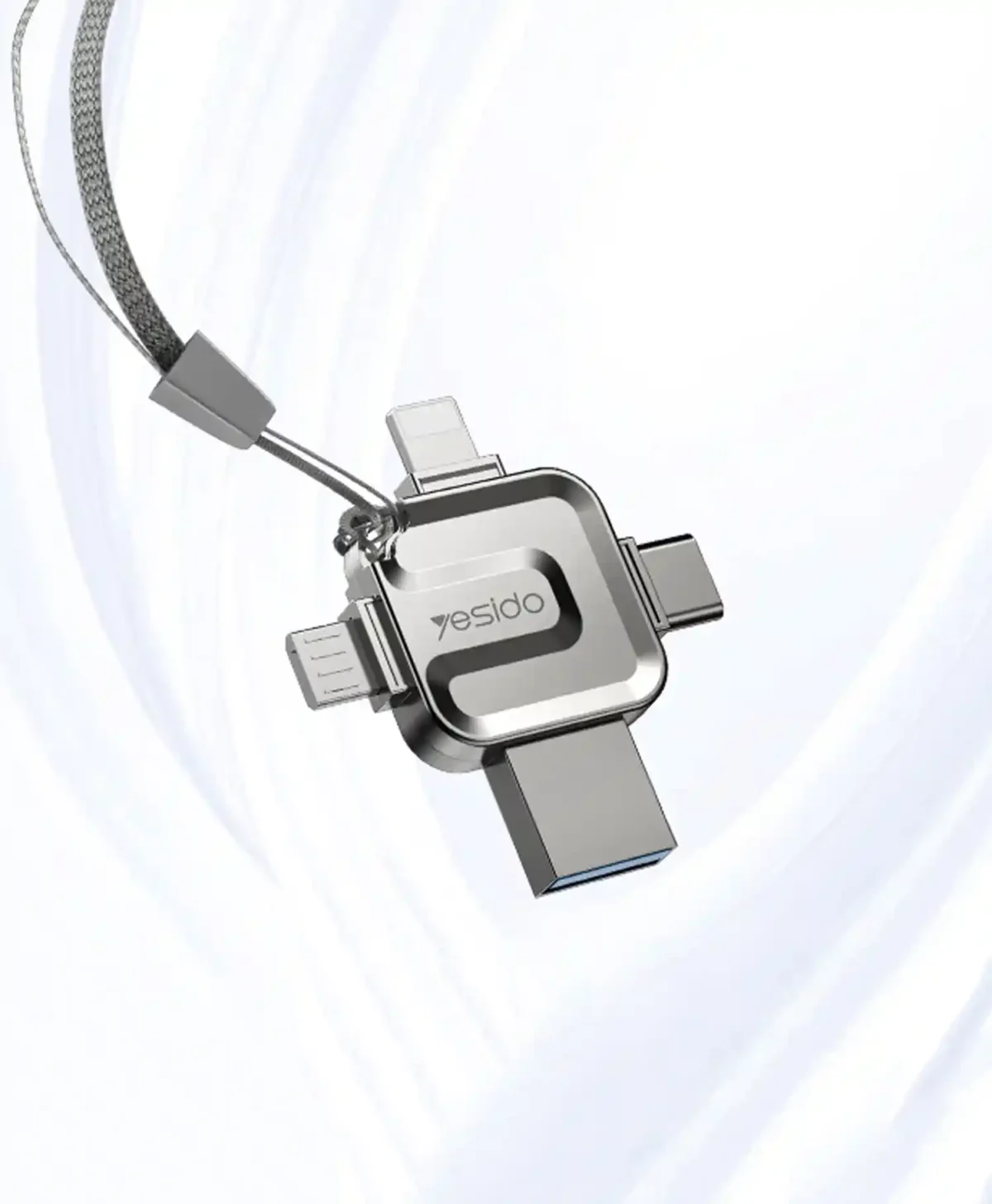 مبدل OTG و فلش مموری 4 پورت یسیدو مدل FL15 USB 3.0 ظرفیت 128 گیگابایت