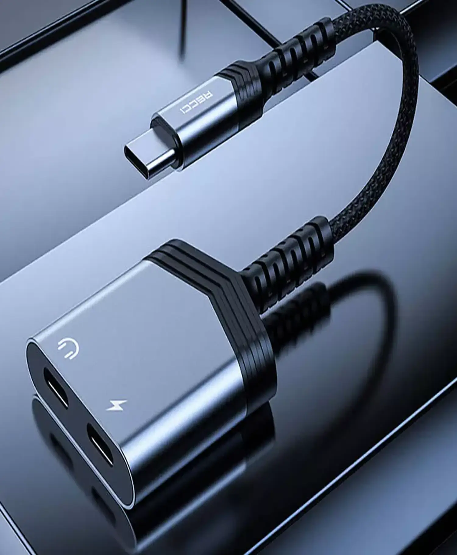 مبدل 1 به 2 Type-C رسی 60W مدل RDS-A20