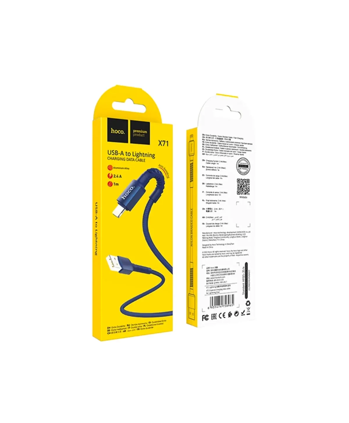 کابل تبدیل USB به Lightning هوکو مدل X71