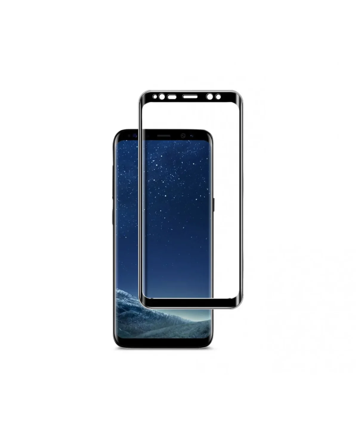 گلس فول تمام چسب مشکی سامسونگ Samsung S8 Plus