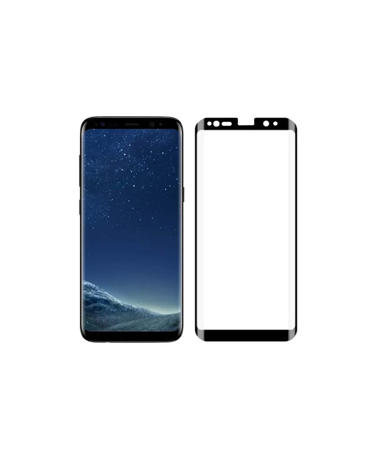گلس فول تمام چسب مشکی سامسونگ Samsung S8