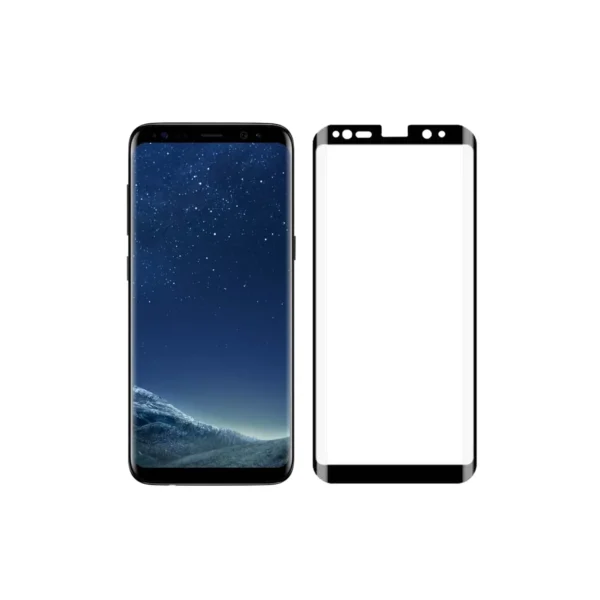 گلس فول تمام چسب مشکی سامسونگ Samsung S8