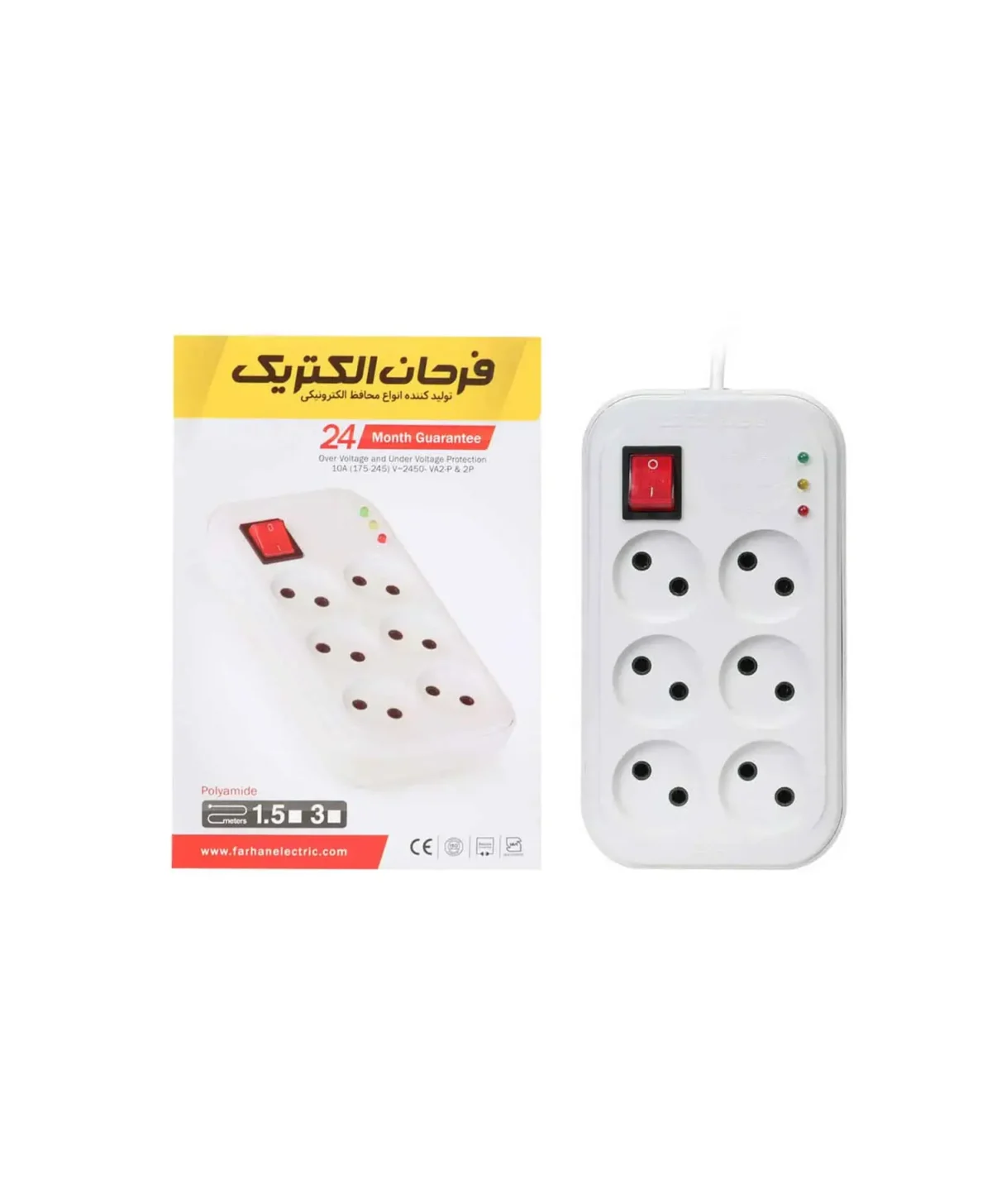 محافظ برق 6 خانه فرحان FP666 کابل 3 متری