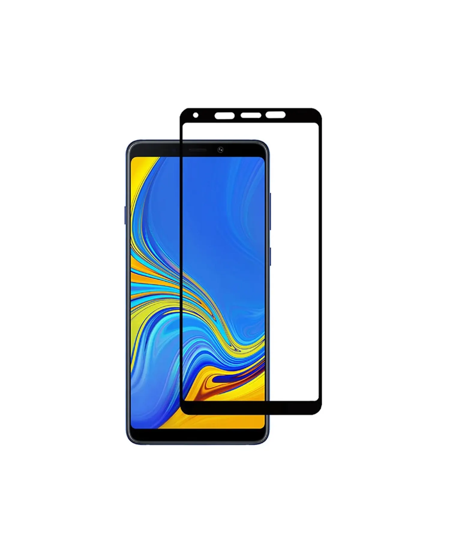 گلس فول Super D مشکی گوشی سامسونگ Samsung A9 2018