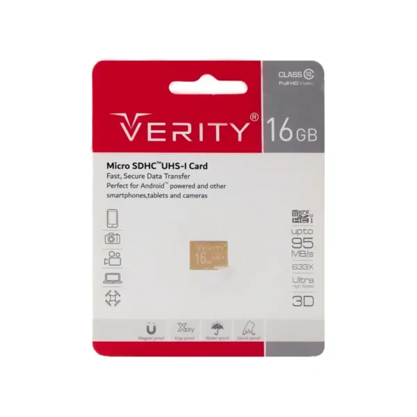 کارت حافظه microSDHC UHS-1 95MB/s وریتی ظرفیت 16 گیگابایت