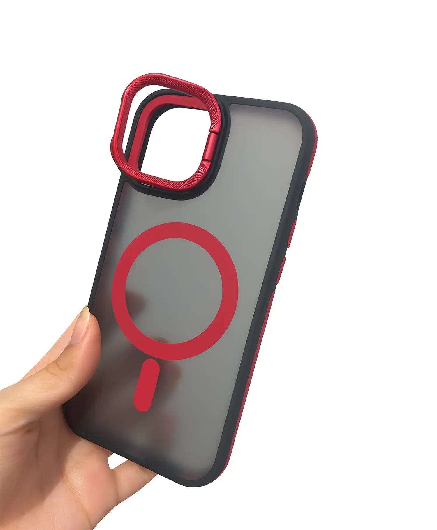 قاب پشت مات مگ سیف دار لنز استند دار مجیک ماسک گوشی آیفون Iphone 15