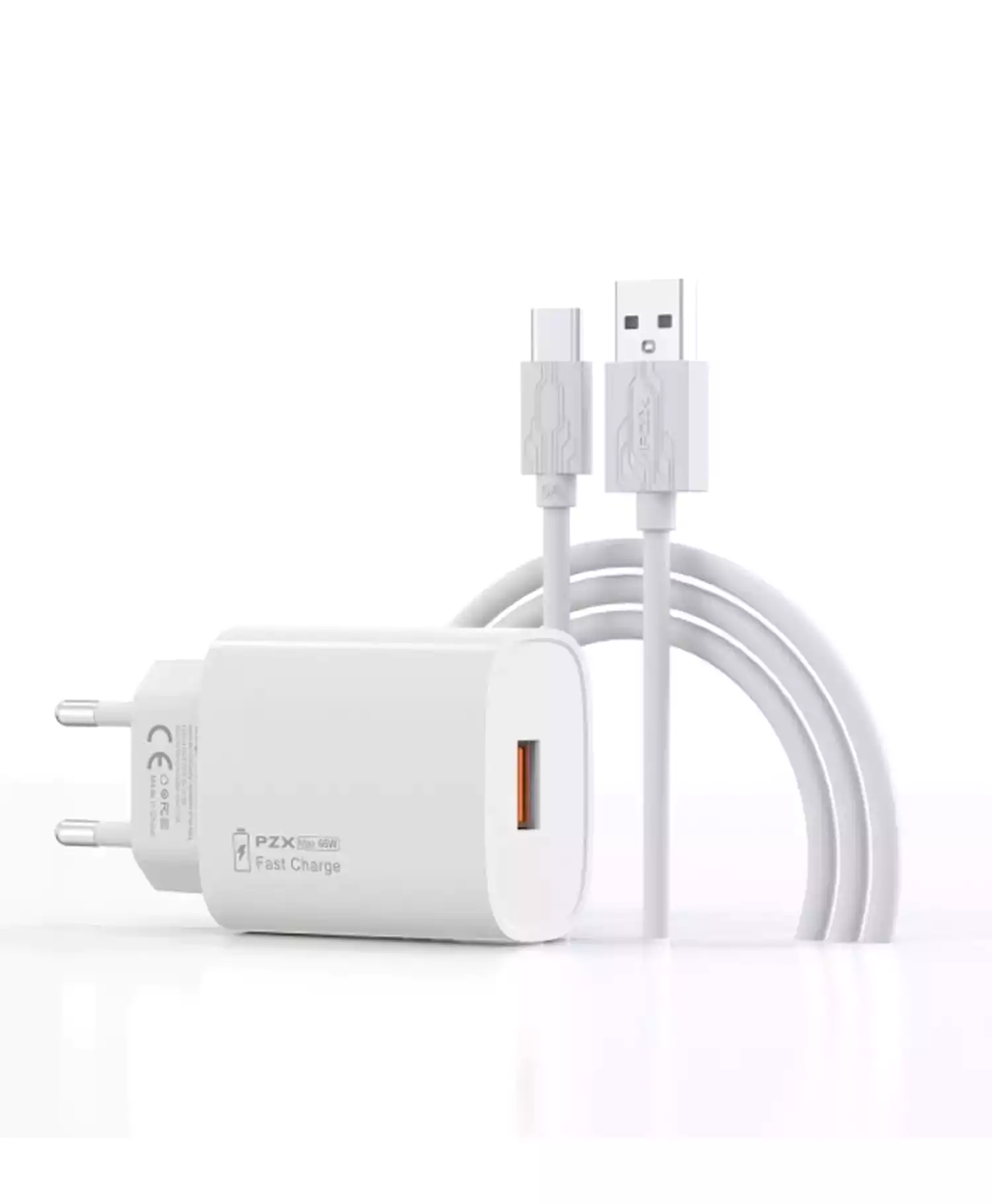 آداپتور شارژ پی زد ایکس مدل P47 66W با کابل Type-C