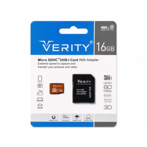 کارت حافظه وریتی مدل microSDHCUHS-I ظرفیت 16 گیگابایت