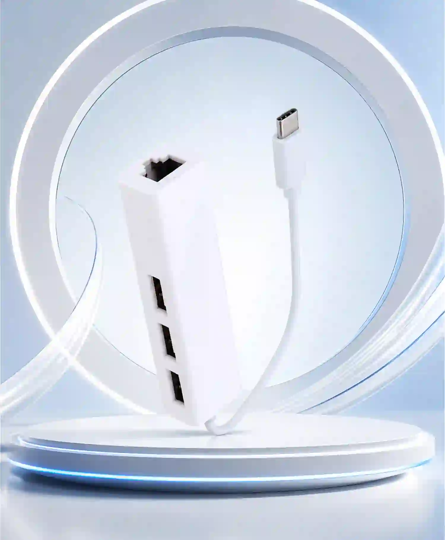 هاب 4 پورت تبدیل Type C به Usb و Lan رویال