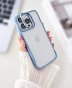 قاب استند دار به همراه محافظ لنز فلزی گوشی موبایل Iphone 15 Pro Max