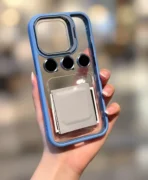 قاب استند دار به همراه محافظ لنز فلزی گوشی موبایل Iphone 15 Pro Max